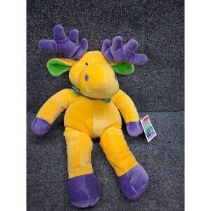 Mary Meyer Moose Plush Velour Yellow Purple Muddy Duddy Stuffed  1997 W/tags